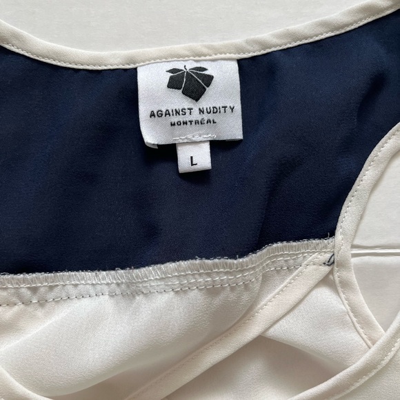 Against Nudity, sleeveless, sheer top, Sz L - Picture 4 of 5